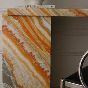 Tavolo Console Personalizzabile PerfectStone per Ingresso, Corridoio e <span class=keywords><strong>Soggiorno</strong></span>, Lussuoso Marmo e Onice con Venature Colorate e Uniche - Product Image 4
