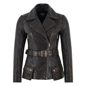 <b>Women's</b> Genuine Napa Leather Belted Biker <b>Jacket</b> Custom Slim Fit Motorcycle Leather <b>Jacket</b> Private Label Wholesale Manufacturer - Product Image 5