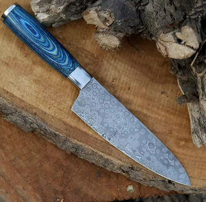 Hand Forged Damascus Steel Chef <b>Knife</b> with Unique Patterned Blade Ambidextrous Wooden Handle Dishwasher <b>Safe</b> for Kitchen Use - Product Image 6
