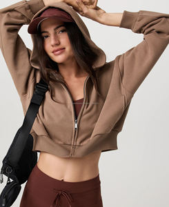 Sweat à capuche zippé léger pour femme de qualité supérieure, taille XL, 100 % coton, tissu tricoté doux et respirant, imprimé numérique sur le devant - Product Image 3