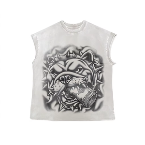Custom Oversized Graphic Printed <b>Tank</b> <b>Top</b> 100% Cotton Jersey Soft Fabric <b>Vintage</b> Style Sleeveless T Shirt Unisex OEM Wholesale - Product Image 1