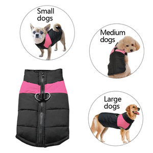 Gilet rembourré imperméable pour chien avec harnais intégré, manteau d'hiver matelassé chaud pour chien, veste pour animal de compagnie avec fermeture éclair dorsale, vente en gros - Product Image 2