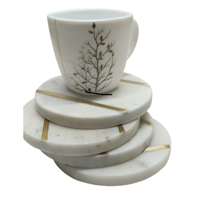 Sous-verres en marbre blanc personnalisés de 4 pouces, ronds, vierges, pour gravure laser, écologiques, épaisseur 10 mm, style classique, vente en gros - Product Image 3