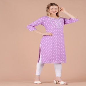 Women Rayon Purple Printed <b>Kurti</b> Ethnic Casual Wear <b>Kurti</b> - Product Image 1