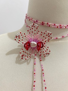 Orion Handicraft Handmade <b>Bow</b> Knot Glass Seed Bead Choker Necklace Classic Fashion Jewelry Women Party Wedding Wear <b>Gift</b> - Product Image 3