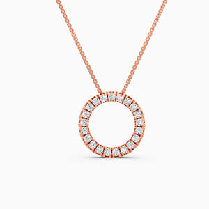 Collier de luxe à cercle ouvert avec diamant de laboratoire de 0,62 ct en or jaune, blanc et rose 9 carats - Product Image 1