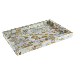 Luxury Mother Of Pearl Serving Tray Handmade <b>Mosaic</b> Shell Inlay Decorative Display Tray For Home Decor - Product Image 3