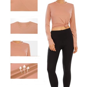 T-shirt de compression sportif pour femme, séchage rapide, polyester élasthanne, haut d'entraînement ajusté, vente en gros - Product Image 3