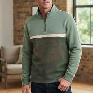 Soft Stretch Knit Long Sleeve Men <b>Quarter</b> <b>Zip</b> <b>Sweater</b> 100% Cotton Warm Casual Winter Everyday Wear Breathable Comfortable Fit - Product Image 4