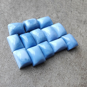 Opale bleue naturelle, cabochon rectangulaire, calibrée, dos plat, qualité AAA+, pour la fabrication de bijoux - Product Image 2