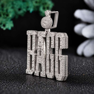 จี้เพชรโมอิสซาไนต์สั่งทำพิเศษพร้อมชื่อ สร้อยคอประดับเพชรแบบ Iced Out ตัวอักษรจิวเวลรี่สั่งทำได้ เงินแท้ 925 ของขวัญสำหรับผู้ชาย ผู้หญิง สไตล์ฮิปฮอป - Product Image 5