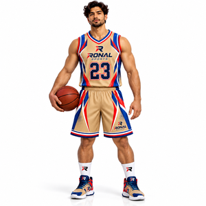 Tenues de basketball entièrement personnalisées, ensemble maillot et short personnalisés, maillot en mesh respirant à séchage rapide pour le sport et couleurs variées - Product Image 3