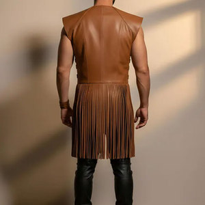 Men Cowboy <b>Suede</b> Fringe Vest <b>Leather</b> Western Sleeveless <b>Jacket</b> Tassel Motorcycle Rodeo Festival Wear Premium OEM Apparel - Product Image 6