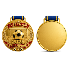 Médailles de football Champion du Vietnam en alliage de zinc gravées Or Argent Bronze – Récompenses sportives durables pour le football - Product Image 2