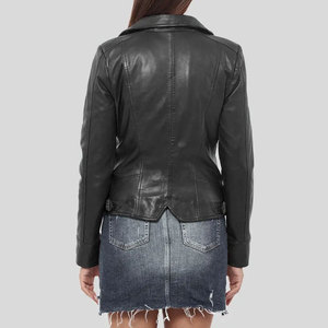 Veste en cuir sur mesure de qualité supérieure pour femmes, design hiver, veste en cuir véritable écologique courte et cintrée pour l'hiver - Product Image 2