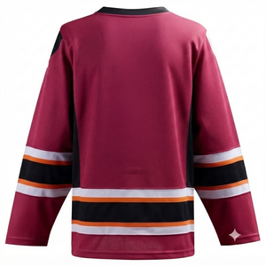 DROGEN EXPORT Fabrication sur mesure de maillots de hockey sur glace pour hommes de qualité supérieure, manches longues, col en V, 100% polyester, maille respirante, séchage rapide - Product Image 2