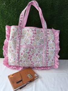 Sac fourre-tout matelassé en coton pur de qualité supérieure, avec logo personnalisé imprimé, réutilisable, pour courses, à porter à l'épaule, unisexe - Product Image 3