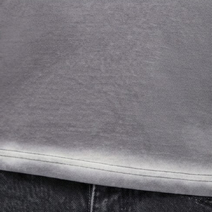 Camiseta de color sólido 100% algodón con efecto descolorido por el sol para hombre, cómoda, de corte holgado, ropa informal para hombre, camiseta con efecto descolorido por el sol. - Product Image 6