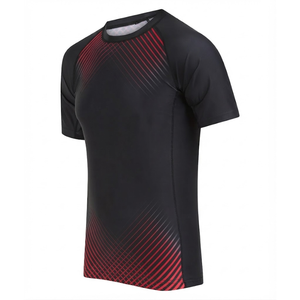 Rashguard personnalisé unisexe à manches courtes avec logo de surf, maillot de compression MMA/BJJ, design sublimé Jiu Jitsu, rashguard personnalisé sur mesure - Product Image 2