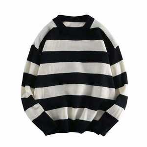 High Quality Sweaters for <b>Men</b> Wholesale Oversize Pullover <b>Knitted</b> Winter Sweater Custom Logo Plain Contrast - Product Image 5