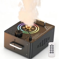 Machine à fumée U`King 1200w avec effets LED RGB, télécommande et contrôle DMX, bandes lumineuses colorées, machine à fumée pour DJ, discothèque, fête, Noël