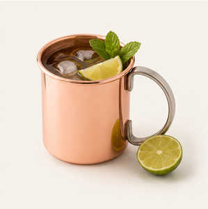 Vintage Pure Copper Moscow Mule Mug Handcrafted Solid Copper <b>Cup</b> with Ergonomic Handle for Cocktails Beer and <b>Cold</b> Drinks - Product Image 2