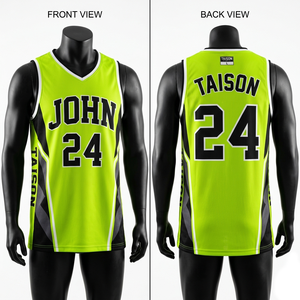 Maillot de basket-ball pour homme en maille polyester de qualité supérieure, vert olive et orange, tissu respirant, design avec panneaux latéraux, logo personnalisé par transfert thermique - Product Image 3