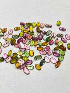 Lot de pierres précieuses de tourmaline multicolores facettées, pierres naturelles de forme ovale, de 3x5 mm à 6x8 mm, pour la création de bijoux - Product Image 2