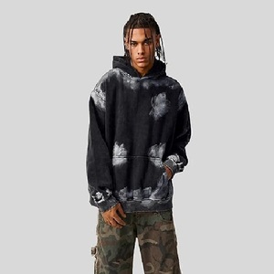 Sudadera con Capucha Gráfica para Hombre, Estilo Oversize, Lavado Ácido, con Estampado de Grafiti, de Forro Polar Grueso - Product Image 3