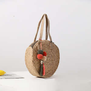 Sac à main rond bohème fait main en jute, sac à bandoulière en fibres naturelles - Product Image 5
