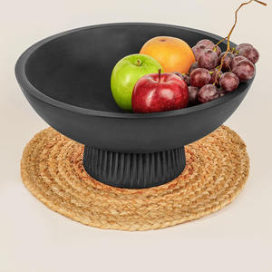 Bol à fruits sur pied en bois de manguier noir Table à manger en bois naturel décor vaisselle pour cuisine et salon bol de vente chaude - Product Image 4