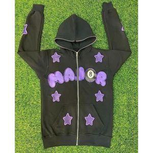 Sweat à capuche unisexe en coton 100% imprimé en relief, style streetwear décontracté pour l'hiver, séchage rapide, 350g - Product Image 1