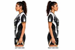 Maillots de football pour femmes adultes, uniformes de football, col en V, respirant, 100% polyester, manches courtes, kits de maillots, chaussettes - Product Image 6