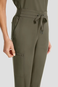 Pantalon de travail vert olive pour femme, pantalon de travail à cordon de serrage à la taille, pantalon de travail avec poche latérale, uniformes d'hôpital vert olive - Product Image 4