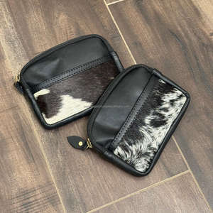 Cartera de lujo de cuero de vaca con pelo personalizada directa de fábrica, monedero para mujer, tarjetero de cuero genuino y monedero para mujer - Product Image 4