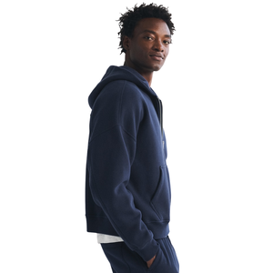 Custom Men's Full Zip Hoodie <b>Navy</b> Tracksuit Jacket Premium Streetwear <b>Sweatshirt</b> OEM Clothing Manufacturer Wholesale Supplier Co - Product Image 3
