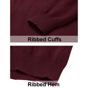 Pull en tricot marron avec rayures noires, col zippé 1/4, manches longues, vêtement d'automne - Product Image 6