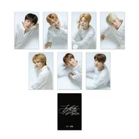 Carte photo originale BTS K-Pop Music Member Sign, lot de 7 pièces, papier noir/blanc, pour tous les âges