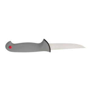 Cuchillos de Cocina para Rebanar con Mango Gris y Borde Plateado, Hoja Lisa, Protector Negro y Detalles Rojos para Tareas Diarias de Corte de Alimentos - Product Image 4