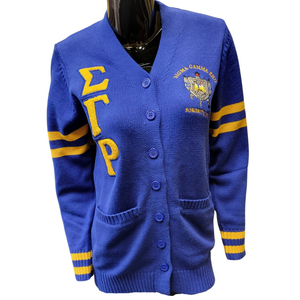 Cardigan en tricot pour femme, style universitaire, avec lettres brodées, manches longues, boutonné, décontracté, style universitaire, tendance - Product Image 1