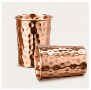 Pure <b>Copper</b> Hammered Tumbler for Ayurvedic Health Benefits Handcrafted Traditional Indian Drinking Glass for Home Hotel - Product Image 3