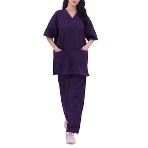 Uniformes Médicos Nuevos de Alta Calidad, Conjuntos de Uniformes de Hospital de Manga Corta de Lona de Poliéster/Algodón y Elastano, OEM - Product Image 3