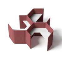 Poste de travail acoustique modulaire pour 3 personnes, cloison insonorisante en tissu, cabine de concentration, bureau en open space