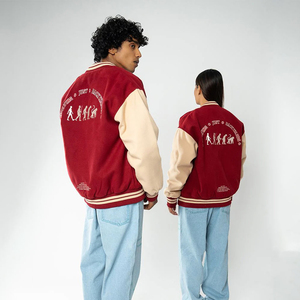 Unisex Varsity Letterman <b>Jacket</b> Wool Blend Embroidered <b>Baseball</b> Bomber <b>Jacket</b> Snap Button College Streetwear OEM Factory - Product Image 3