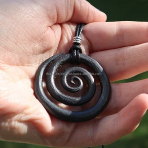 Haute qualité rustique Vintage Style spirale pendentif collier chrétien bijoux cadeau pour lui RF mode perlé géométrique fêtes - Product Image 2