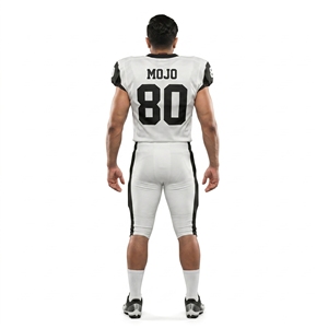 Maillot de football américain personnalisé 100 % polyester respirant à col en V pour équipe, uniforme unisexe adulte lycée, imprimé MOJO - Product Image 2