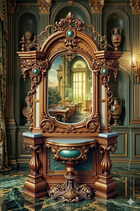 Miroir mural orné encadré brun antique personnalisé, magnifique et glamour, pour la décoration de la maison - Product Image 3