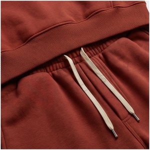 Ensemble de survêtement unisexe marron à capuche, manches longues, couleur unie, coupe décontractée, pour l'automne, 100 % coton, pantalon à cordon de serrage - Product Image 5