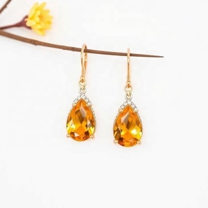 925เซอร์โคเนียคิวบิกเซอร์โคเนียสีเหลืองสำหรับผู้หญิงและเด็กผู้หญิงต่างหูแฟชั่นสำหรับสไตล์ในชีวิตประจำวัน - Product Image 3