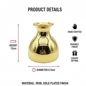 Luxury Handmade Metal Tabletop Flower <b>Vase</b> with Premium Finish Modern Eco-Friendly Home Decor - Product Image 3